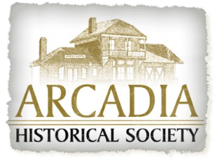 Arcadia Historical Society logo looking like a newspaper.