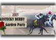 Kentucky Derby with racing horses postcard for fundraiser.